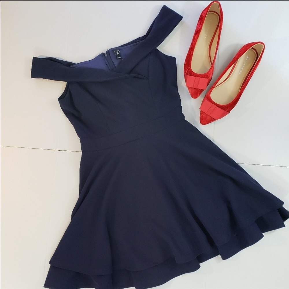 NWT Windsor Off Shoulder Skater Dress Navy